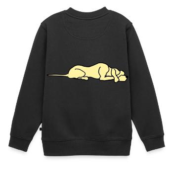 dessin animé chien - Sweat Premium enfant bio - noir - Dos - AI Model Kid Female (0cm)