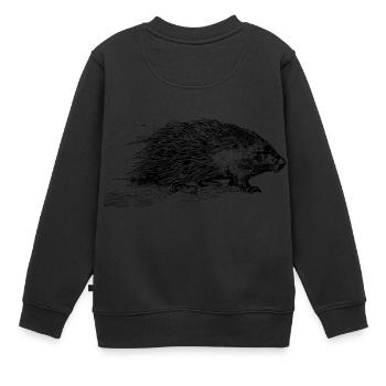 Stachelschwein - Kinder Premium Organic Sweatshirt - Schwarz - Hinten - AI Model Kid Female (0cm)