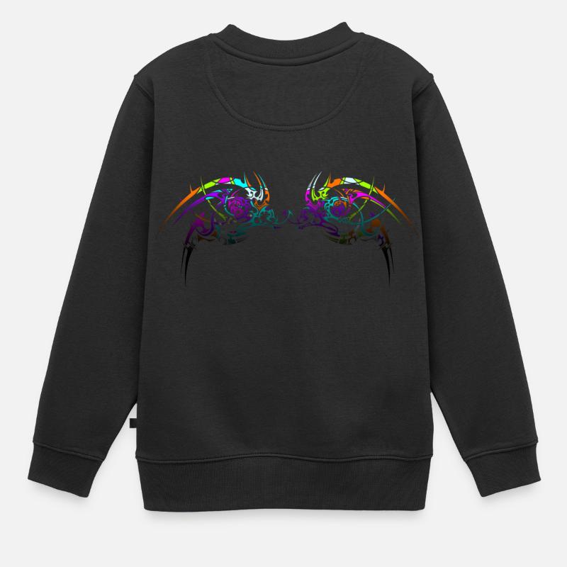 Conception tribale néon - Sweat Premium enfant bio - noir
