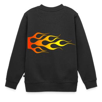 Flammes - Sweat Premium enfant bio - noir - Dos - AI Model Kid Female (0cm)