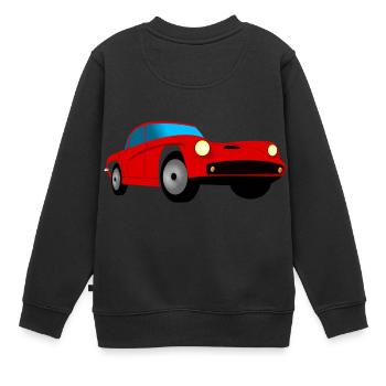 Rotes, stylisches Auto. Geschenkidee - Kinder Premium Organic Sweatshirt - Schwarz - Hinten - AI Model Kid Female (0cm)