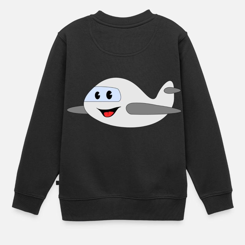 plane - Kids Premium Organic Sweatshirt - black