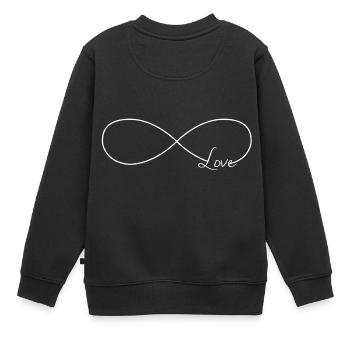 signe infini signe infini amour - Sweat Premium enfant bio - noir - Dos - AI Model Kid Female (0cm)