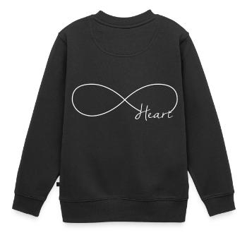 signe infini coeur signe infini - Sweat Premium enfant bio - noir - Dos - AI Model Kid Female (0cm)