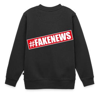Hashtag Fake News Donald  - Sweat Premium enfant bio - noir - Dos - AI Model Kid Female (0cm)