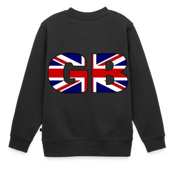 Great Britain Flag - Kinder Premium Organic Sweatshirt - Schwarz - Hinten - AI Model Kid Female (0cm)