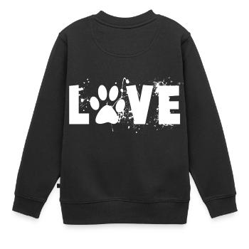 Chiens Amour - Love - Sweat Premium enfant bio - noir - Dos - AI Model Kid Female (0cm)