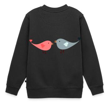 Lovebirds - Kinder Premium Organic Sweatshirt - Schwarz - Hinten - AI Model Kid Female (0cm)