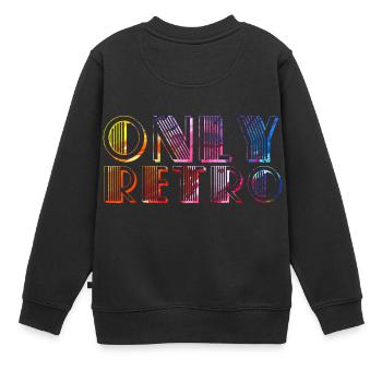 Seulement rétro - Sweat Premium enfant bio - noir - Dos - AI Model Kid Female (0cm)
