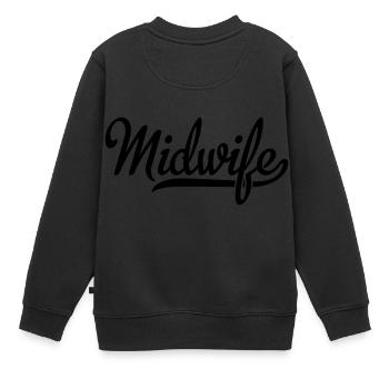 Sage-femme - Sweat Premium enfant bio - noir - Dos - AI Model Kid Female (0cm)