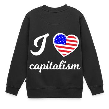 Ich liebe Kapitalismus - Kinder Premium Organic Sweatshirt - Schwarz - Hinten - AI Model Kid Female (0cm)