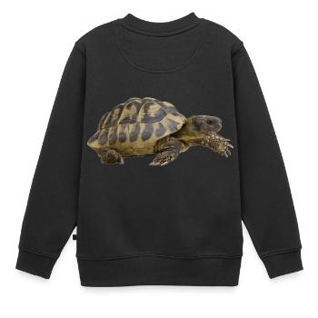 turtle schildkroete tiere animals9 - Kinder Premium Organic Sweatshirt - Schwarz - Hinten - AI Model Kid Female (0cm)