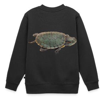 turtle schildkroete tiere animals4 - Kinder Premium Organic Sweatshirt - Schwarz - Hinten - AI Model Kid Female (0cm)