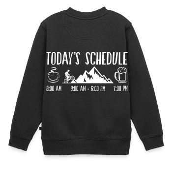 TODAY S SCHEDULE MTB Mountain - Kinder Premium Organic Sweatshirt - Schwarz - Hinten - AI Model Kid Female (0cm)