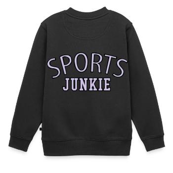 Sport drogué salle de fitness addiction - Sweat Premium enfant bio - noir - Dos - AI Model Kid Female (0cm)