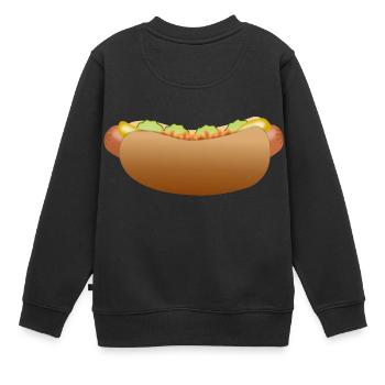 hotdog hamburger fast food cheeseburger4 - Sweat Premium enfant bio - noir - Dos - AI Model Kid Female (0cm)