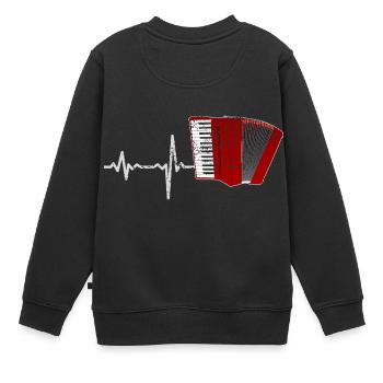 Gift Heartbeat Accordion - Kids Premium Organic Sweatshirt - black - Back - AI Model Kid Female (0cm)