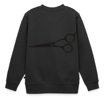 hairdresser barber barbier friseur coiffeur bart b - Kinder Premium Organic Sweatshirt - Schwarz - Hinten - AI Model Kid Female (0cm)