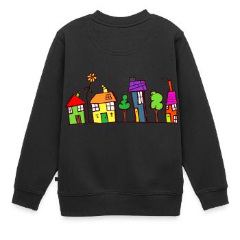 building house homes architektur haus gebaeude293 - Kinder Premium Organic Sweatshirt - Schwarz - Hinten - AI Model Kid Female (0cm)
