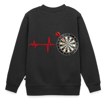 Geschenk Heartbeat Dart - Kinder Premium Organic Sweatshirt - Schwarz - Hinten - AI Model Kid Female (0cm)