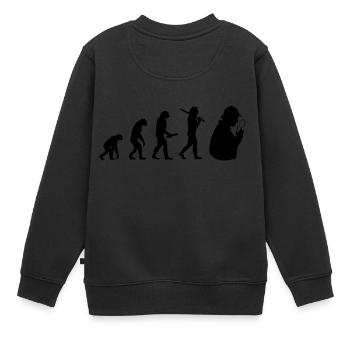 sherlock holmes Evolution Fortschritt Entwicklung - Kinder Premium Organic Sweatshirt - Schwarz - Hinten - AI Model Kid Female (0cm)
