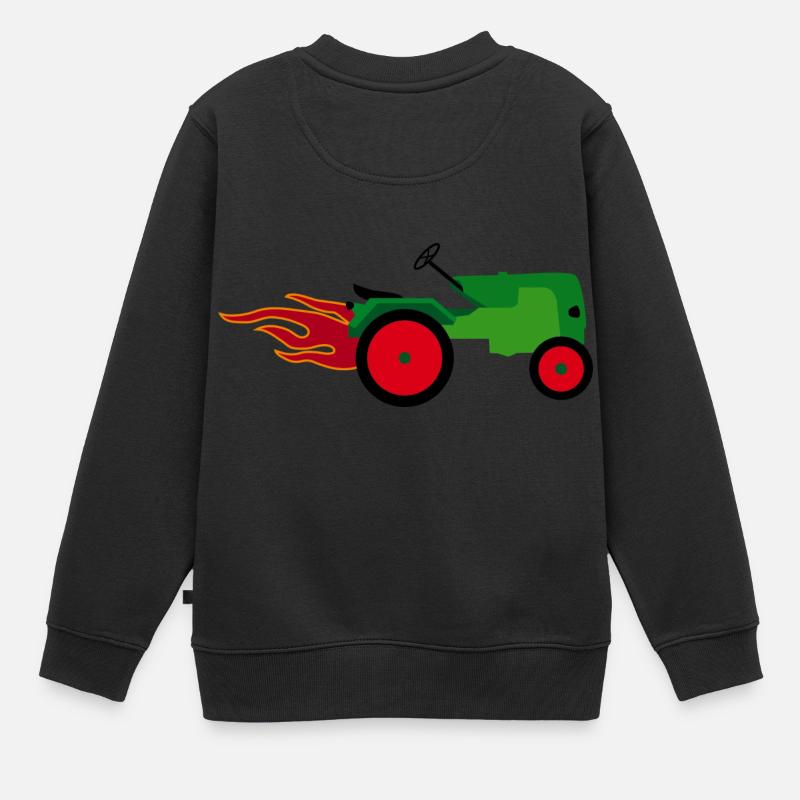 Tracteur - Sweat Premium enfant bio - noir