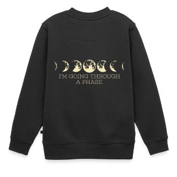 Lune - Sweat Premium enfant bio - noir - Dos - AI Model Kid Female (0cm)