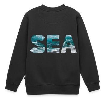 SEA - Kinder Premium Organic Sweatshirt - Schwarz - Hinten - AI Model Kid Female (0cm)