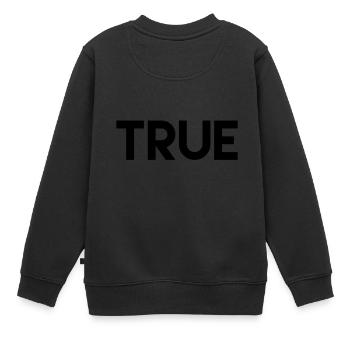 stylisches Design, true - Kinder Premium Organic Sweatshirt - Schwarz - Hinten - AI Model Kid Female (0cm)