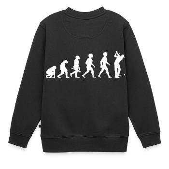 Evolution Golf Golfer Golfer Terrain de golf - Sweat Premium enfant bio - noir - Dos - AI Model Kid Female (0cm)