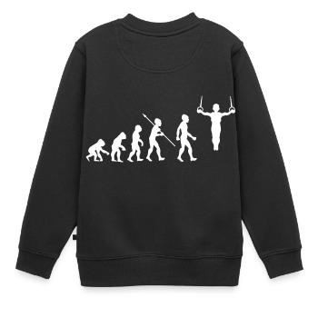 Evolution Gymnastik Turnen Akrobatik Geräteturnen - Kinder Premium Organic Sweatshirt - Schwarz - Hinten - AI Model Kid Female (0cm)