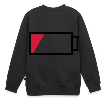 Battery empty - Kids Premium Organic Sweatshirt - black - Back - AI Model Kid Female (0cm)