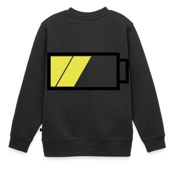 Akku halbvoll - Kinder Premium Organic Sweatshirt - Schwarz - Hinten - AI Model Kid Female (0cm)