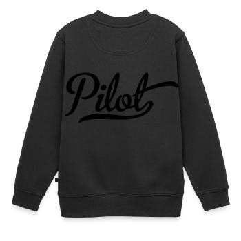 Pilote - Sweat Premium enfant bio - noir - Dos - AI Model Kid Female (0cm)