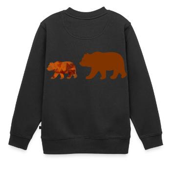 Bear walking - Kids Premium Organic Sweatshirt - black - Back - AI Model Kid Female (0cm)
