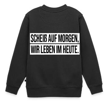 Apache Spruch Zitat - Kinder Premium Organic Sweatshirt - Schwarz - Hinten - AI Model Kid Female (0cm)