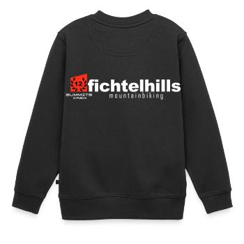 lorbeer fichtelhills 12 Summits Crew - Kinder Premium Organic Sweatshirt - Schwarz - Hinten - AI Model Kid Female (0cm)