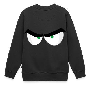 Verärgerte Augen - Kinder Premium Organic Sweatshirt - Schwarz - Hinten - AI Model Kid Female (0cm)