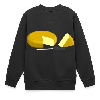 kaese cheese pizza sandwich maus mouse food27 - Kinder Premium Organic Sweatshirt - Schwarz - Hinten - AI Model Kid Female (0cm)
