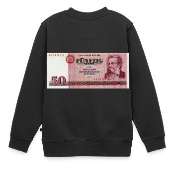 50 Markschein der DDR - Kinder Premium Organic Sweatshirt - Schwarz - Hinten - AI Model Kid Female (0cm)