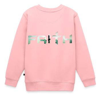 Faith (Foi) - Sweat Premium enfant bio - rose - Dos - AI Model Kid Female (0cm)