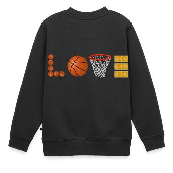 Love Basketball Sport Slamdunk Fan Ball Liebhaber - Kinder Premium Organic Sweatshirt - Schwarz - Hinten - AI Model Kid Female (0cm)