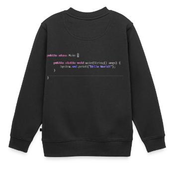 Java Hello World! gift idea - Kids Premium Organic Sweatshirt - black - Back - AI Model Kid Female (0cm)