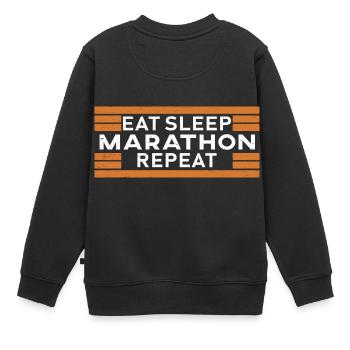 Marathon - Kinder Premium Organic Sweatshirt - Schwarz - Hinten - AI Model Kid Female (0cm)