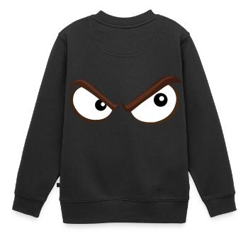Boese Augen - grimmig/ schelcht gelaunt - Kinder Premium Organic Sweatshirt - Schwarz - Hinten - AI Model Kid Female (0cm)