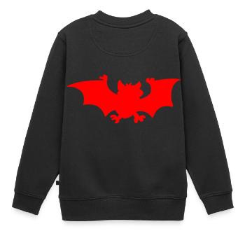 Chauve-souris en rouge - Sweat Premium enfant bio - noir - Dos - AI Model Kid Female (0cm)