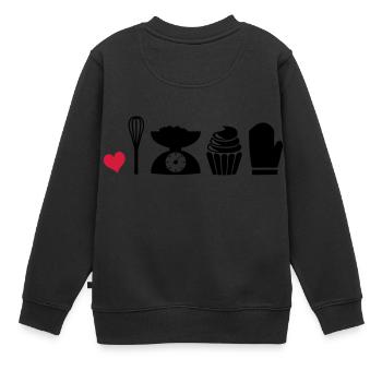 faire cuire au four - Sweat Premium enfant bio - noir - Dos - AI Model Kid Female (0cm)