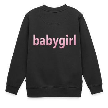 baby girl - Kinder Premium Organic Sweatshirt - Schwarz - Hinten - AI Model Kid Female (0cm)