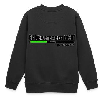 Gamer sterben nicht - Kinder Premium Organic Sweatshirt - Schwarz - Hinten - AI Model Kid Female (0cm)