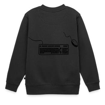 Tastatur und Maus - Kinder Premium Organic Sweatshirt - Schwarz - Hinten - AI Model Kid Female (0cm)